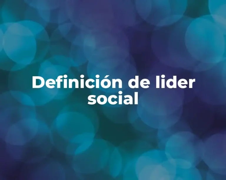 Definición de lider social