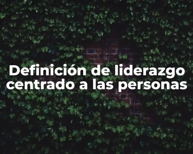 Definición de liderazgo centrado a las personas