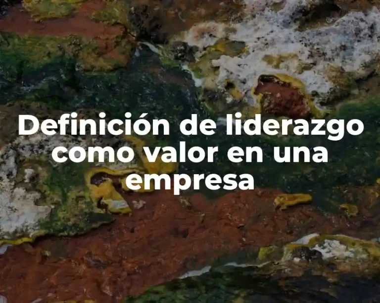Definición de liderazgo como valor en una empresa