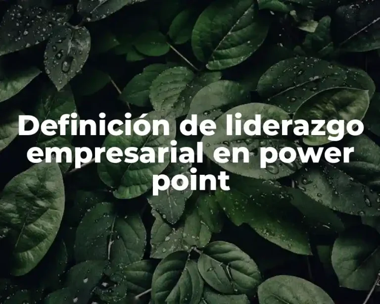 Definición de liderazgo empresarial en power point