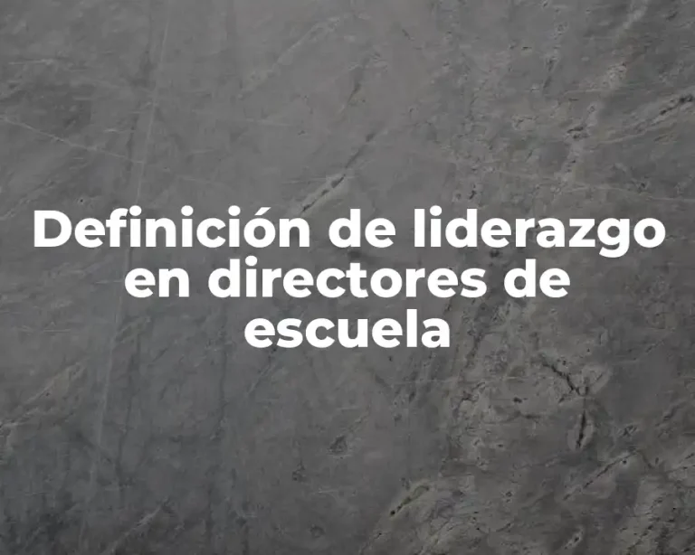 Definición de liderazgo en directores de escuela