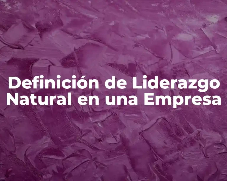 Definición de Liderazgo Natural en una Empresa
