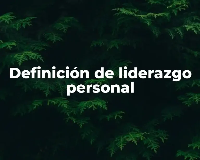 Definición de liderazgo personal