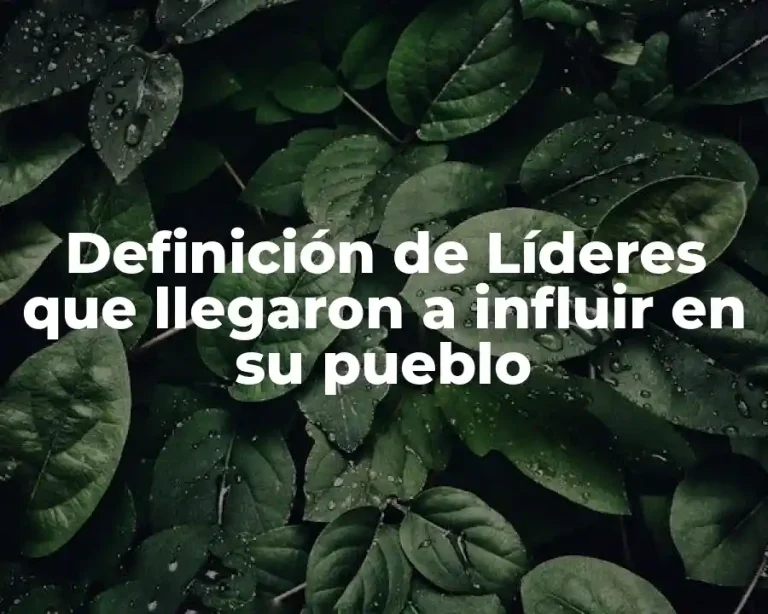 Definición de Líderes que llegaron a influir en su pueblo