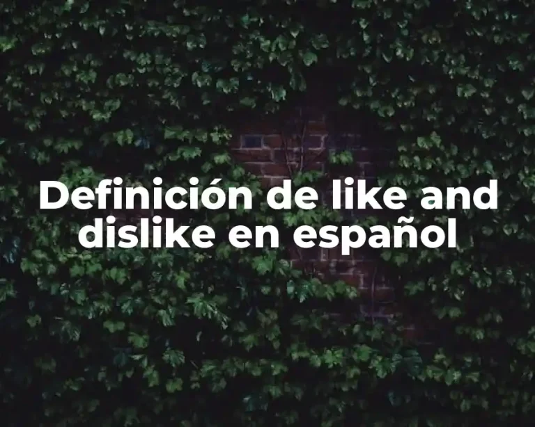 Definición de like and dislike en español