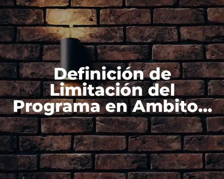 Definición de Limitación del Programa en Ambito Educativo