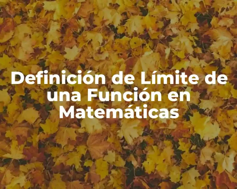 Definición de Límite de una Función en Matemáticas
