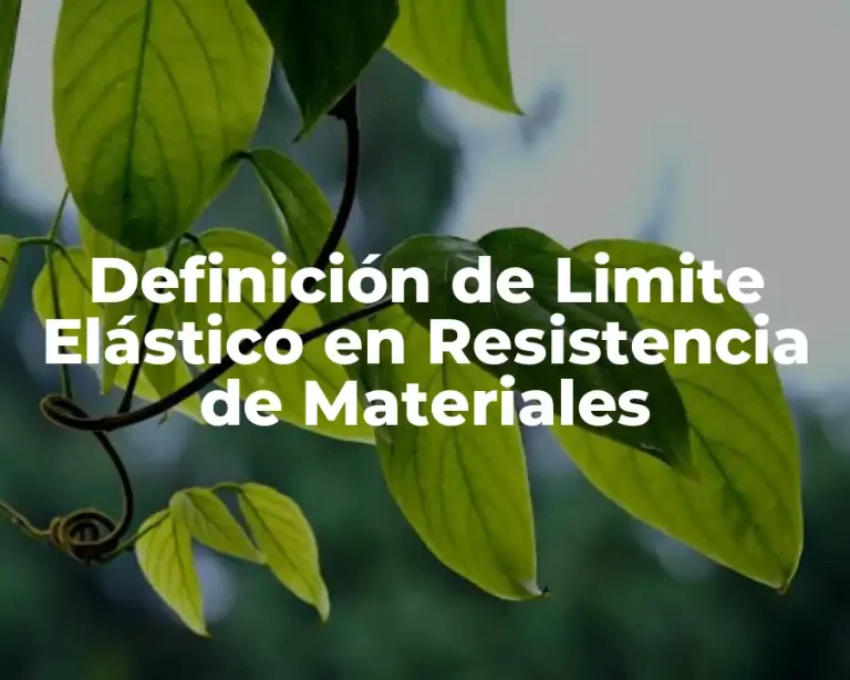 Definición de Limite Elástico en Resistencia de Materiales