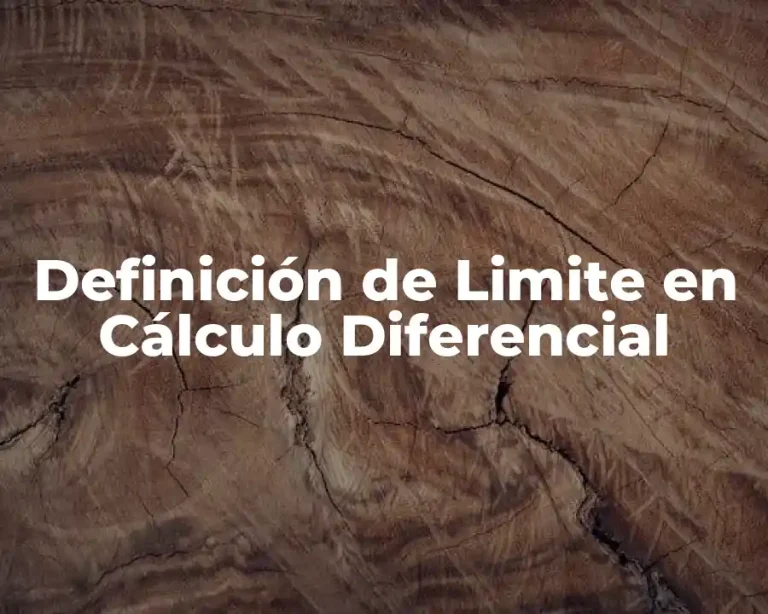 Definición de Limite en Cálculo Diferencial