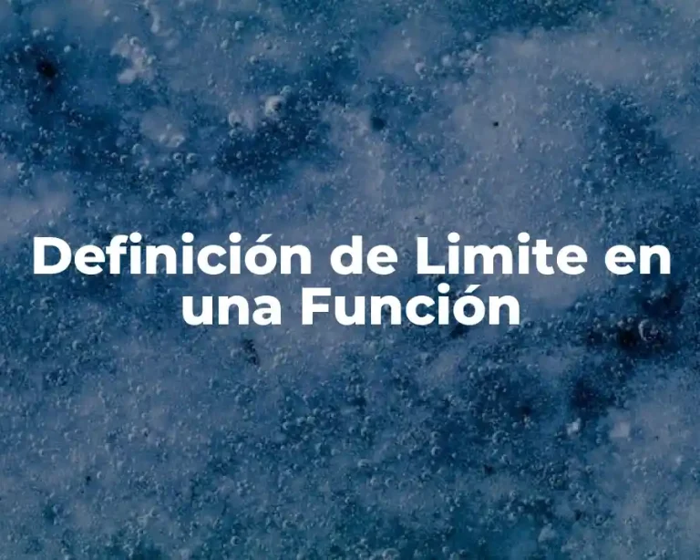 Definición de Limite en una Función