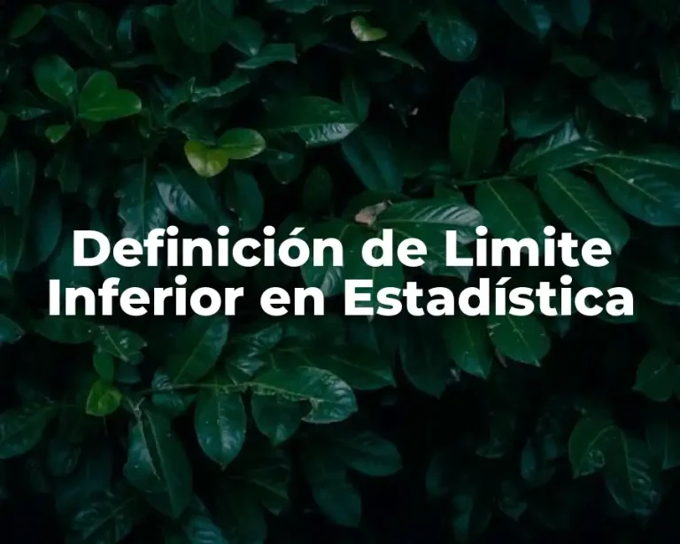 Definición de Limite Inferior en Estadística