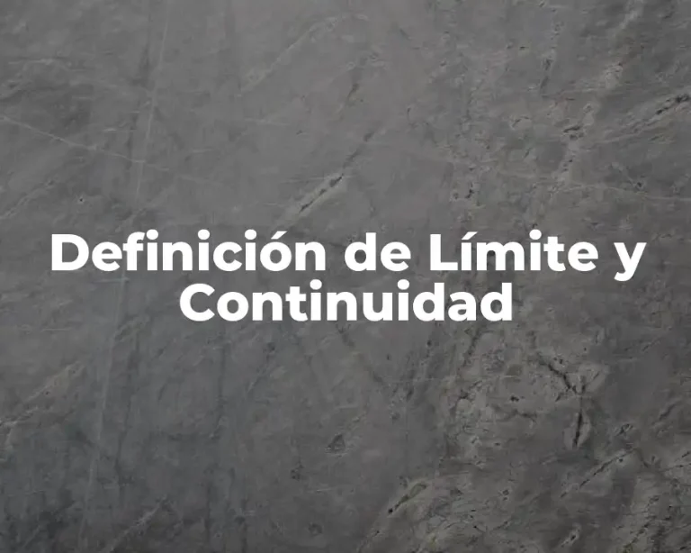 Definición de Límite y Continuidad