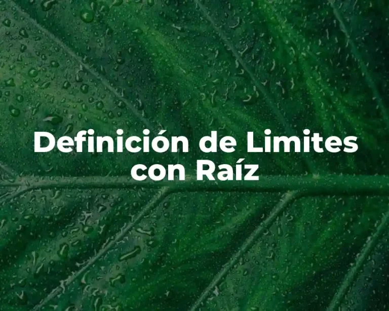 Definición de Limites con Raíz