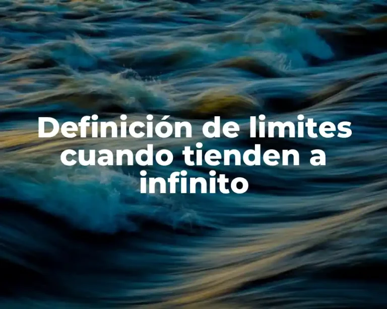 Definición de limites cuando tienden a infinito