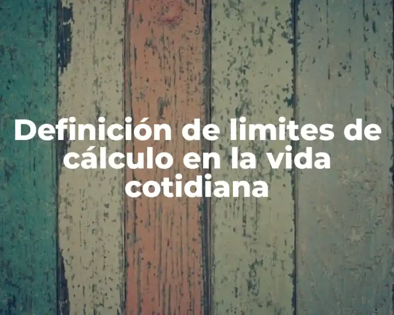 Definición de limites de cálculo en la vida cotidiana