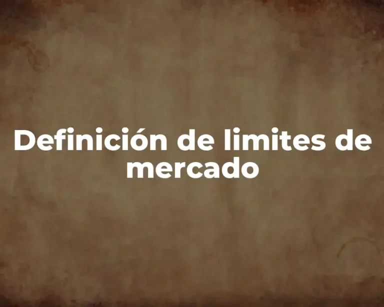 Definición de limites de mercado