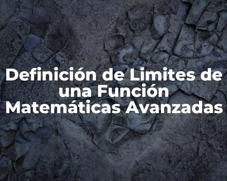 Definición de Limites de una Función Matemáticas Avanzadas
