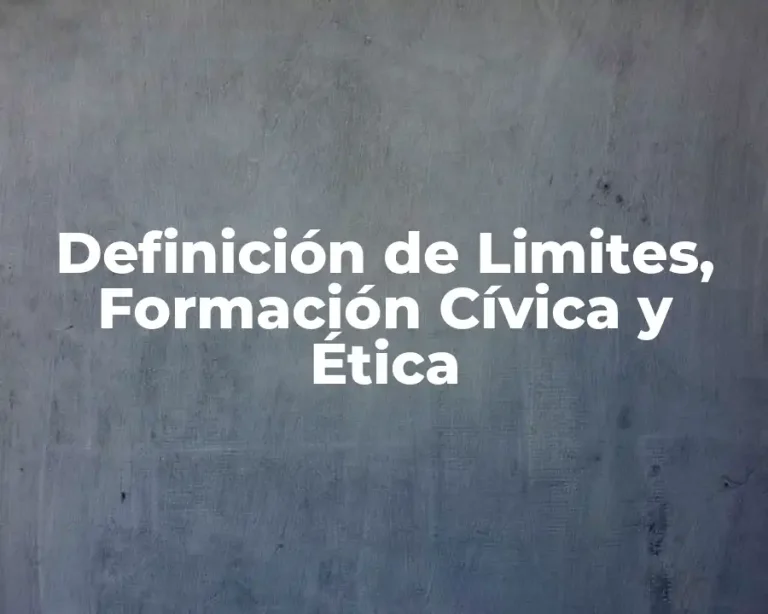 Definición de Limites, Formación Cívica y Ética