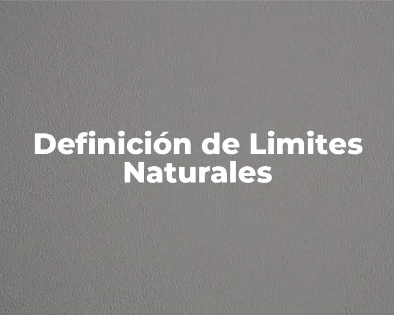 Definición de Limites Naturales