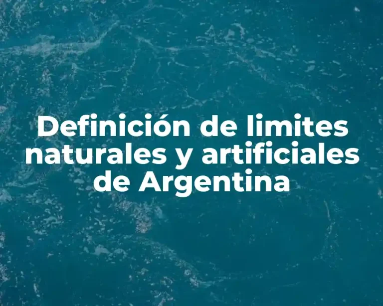 Definición de limites naturales y artificiales de Argentina