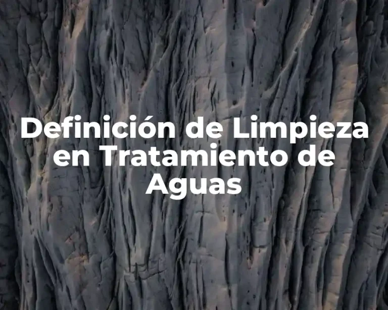 Definición de Limpieza en Tratamiento de Aguas