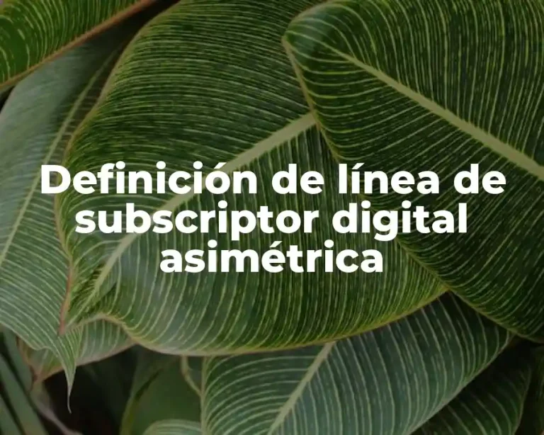 Definición de línea de subscriptor digital asimétrica