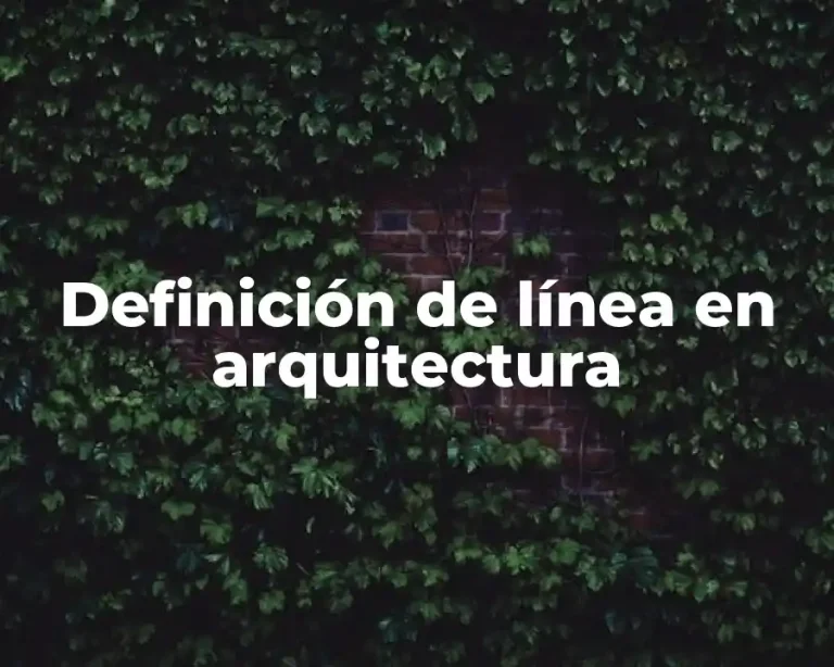 Definición de línea en arquitectura