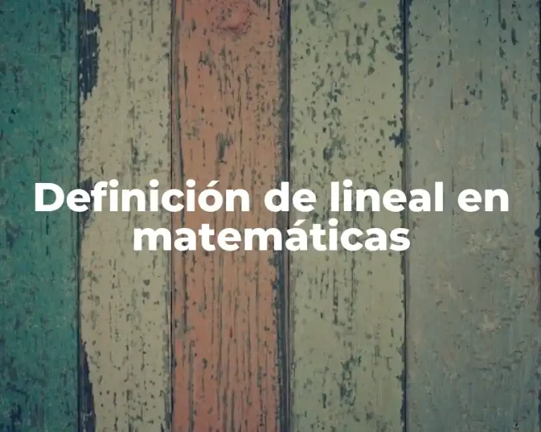 Definición de lineal en matemáticas