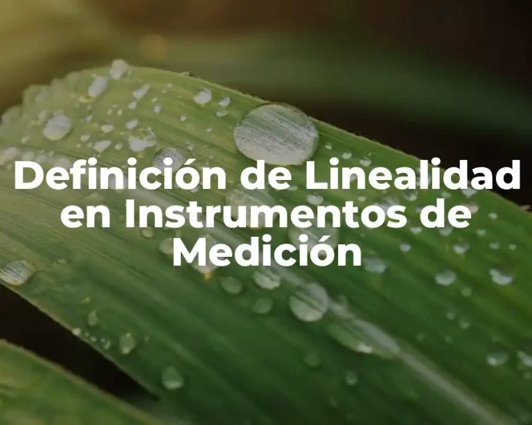 Definición de Linealidad en Instrumentos de Medición