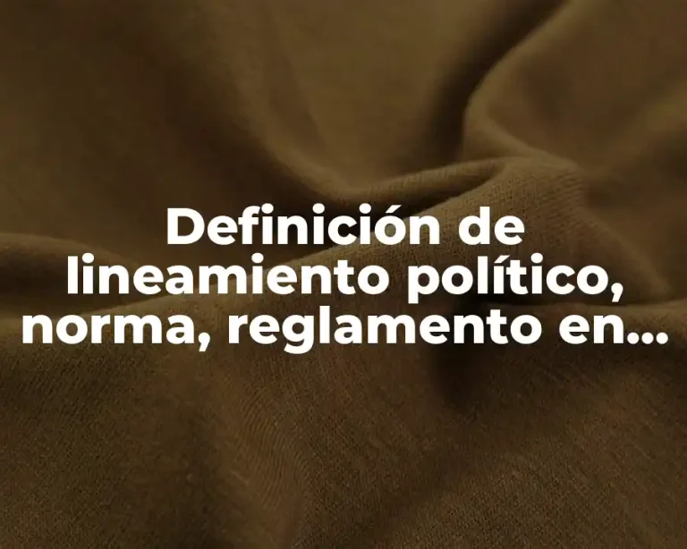 Definición de lineamiento político, norma, reglamento en México