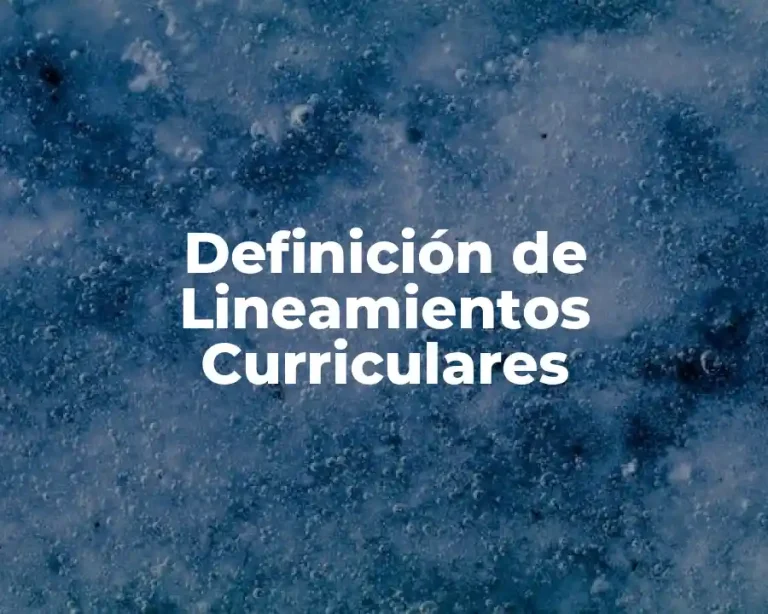 Definición de Lineamientos Curriculares