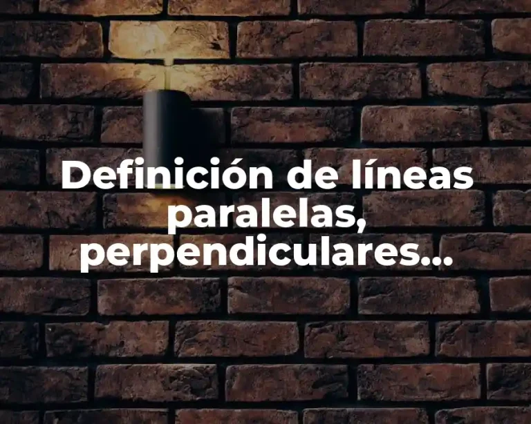 Definición de líneas paralelas, perpendiculares, secantes y oblicuas
