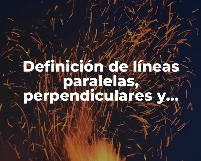 Definición de líneas paralelas, perpendiculares y oblicuas