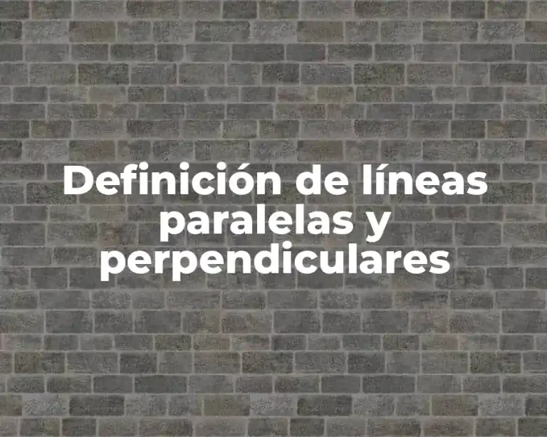 Definición de líneas paralelas y perpendiculares