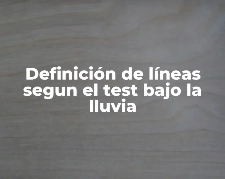 Definición de líneas segun el test bajo la lluvia
