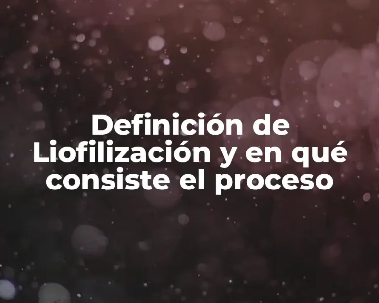 Definición de Liofilización y en qué consiste el proceso