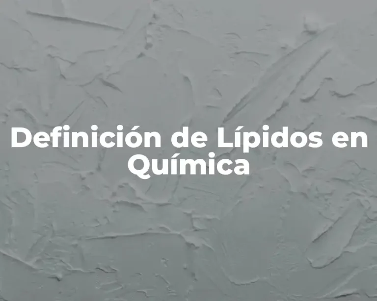 Definición de Lípidos en Química