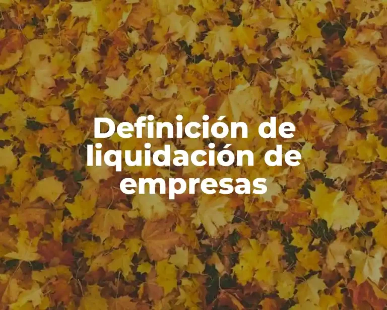 Definición de liquidación de empresas