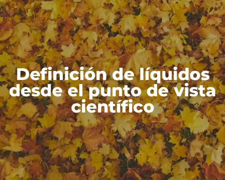 Definición de líquidos desde el punto de vista científico