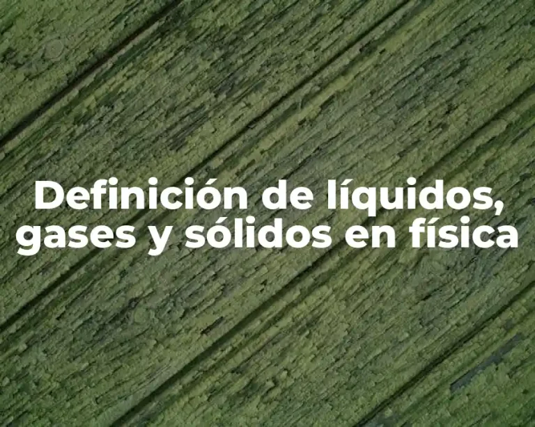 Definición de líquidos, gases y sólidos en física