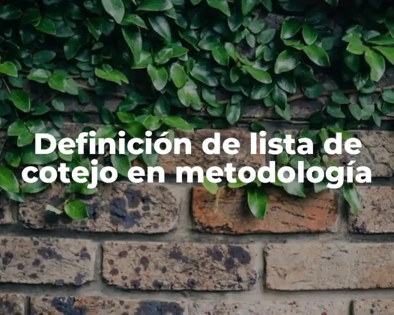 Definición de lista de cotejo en metodología