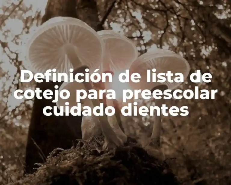 Definición de lista de cotejo para preescolar cuidado dientes