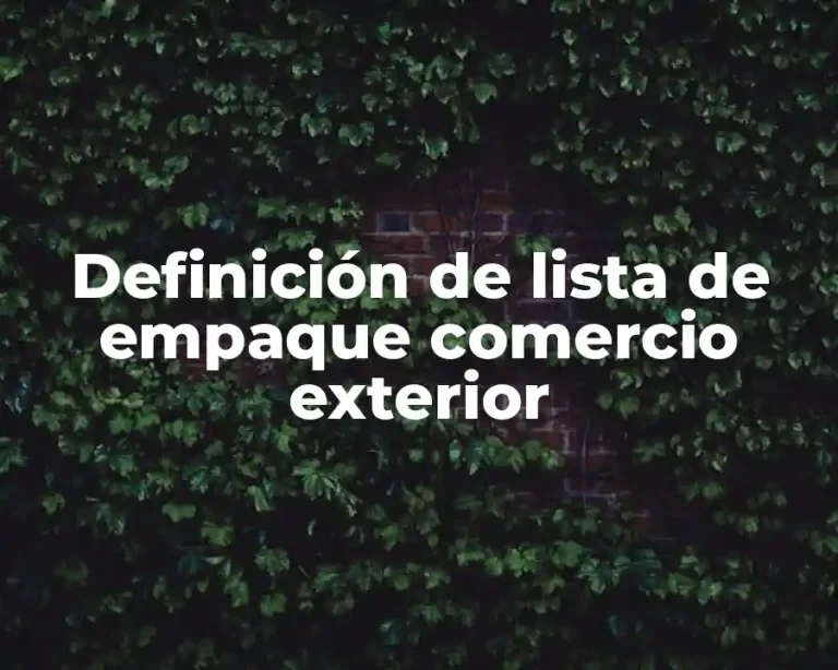 Definición de lista de empaque comercio exterior