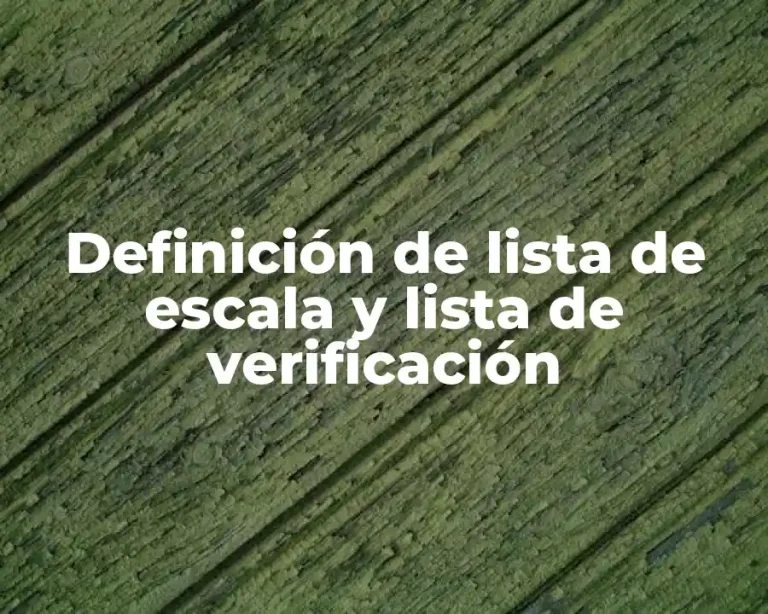 Definición de lista de escala y lista de verificación