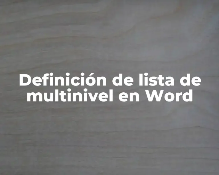 Definición de lista de multinivel en Word