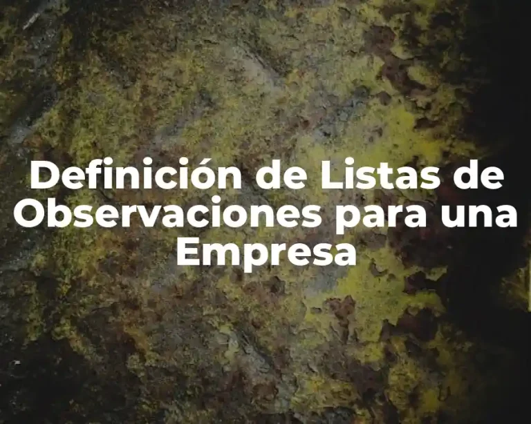 Definición de Listas de Observaciones para una Empresa