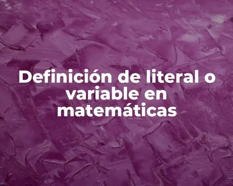 Definición de literal o variable en matemáticas