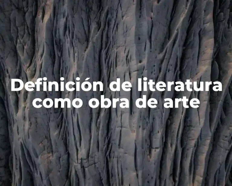 Definición de literatura como obra de arte