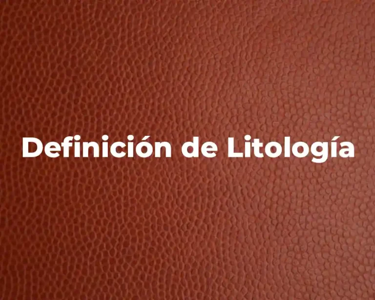 Definición de Litología