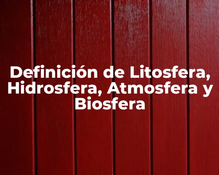 Definición de Litosfera, Hidrosfera, Atmosfera y Biosfera